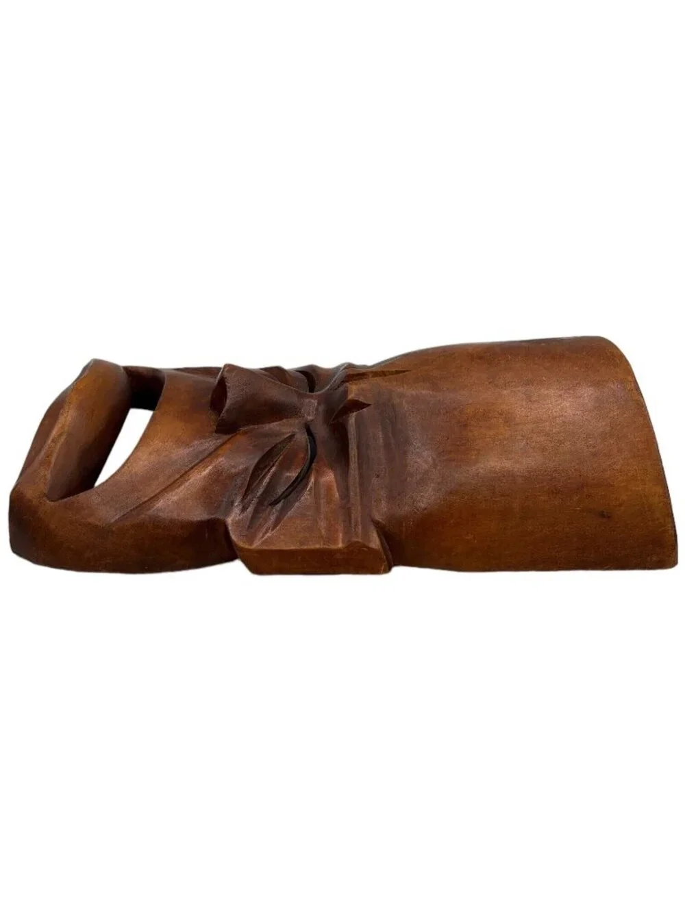 Vintage Hand Carved Wood Tragedy Theater Drama Wooden Mask Sad Face 1950 Wider - Picture 5 of 10